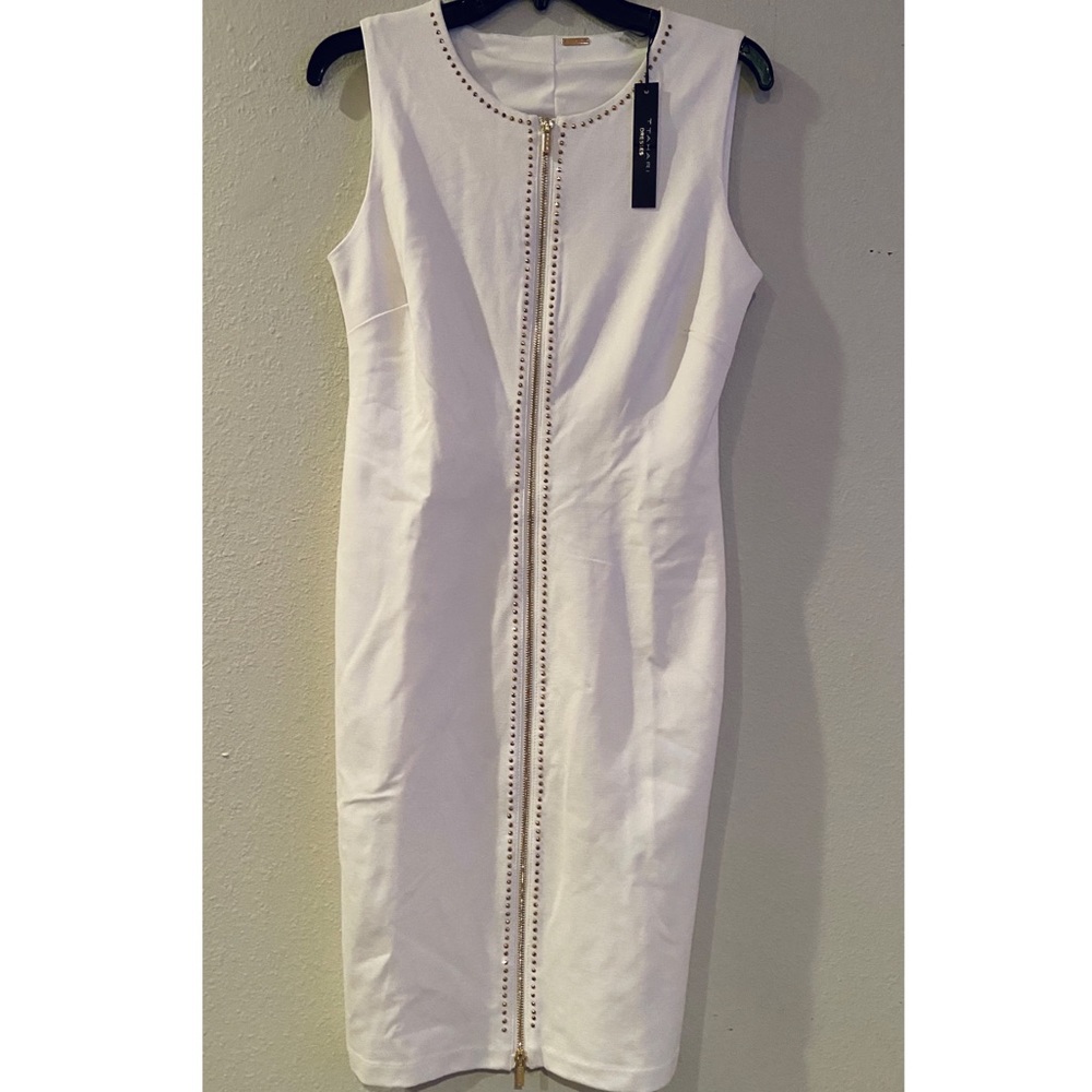 New White & gold dress sz S